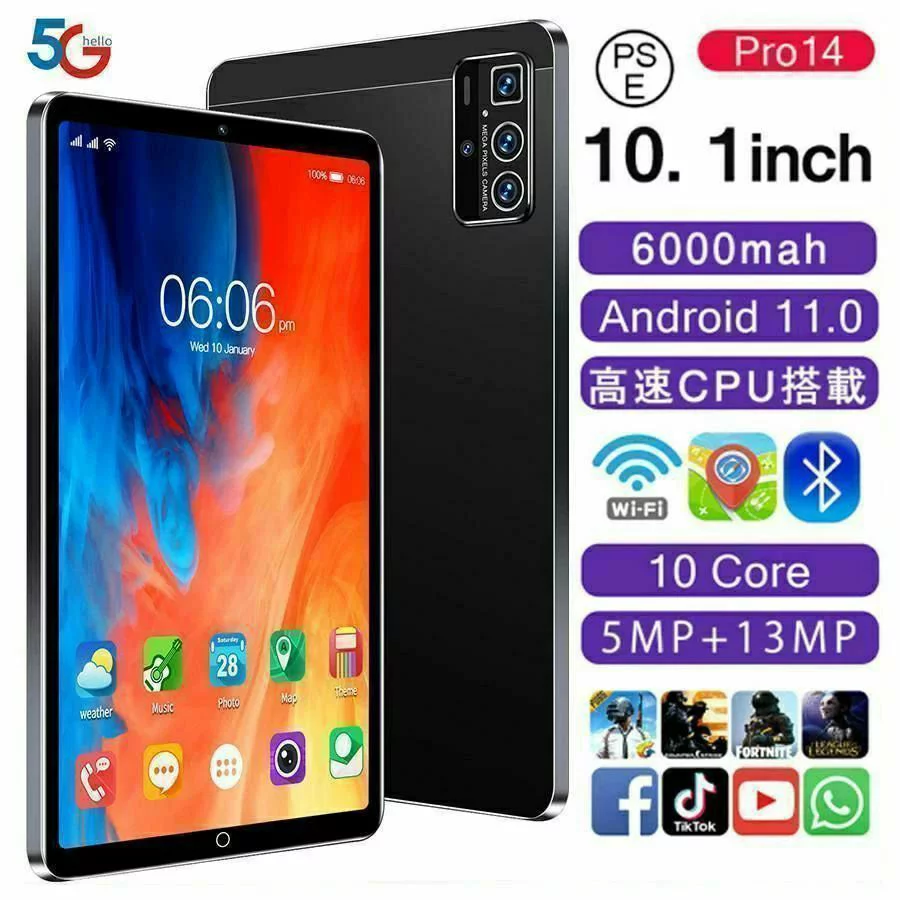 タブレット 本体 10インチ Android11 Wi-Fiモデル 通話対応 1920*1200IPS液晶 simフリー 軽量 在宅勤務 ネット授業 人気 おすすめ