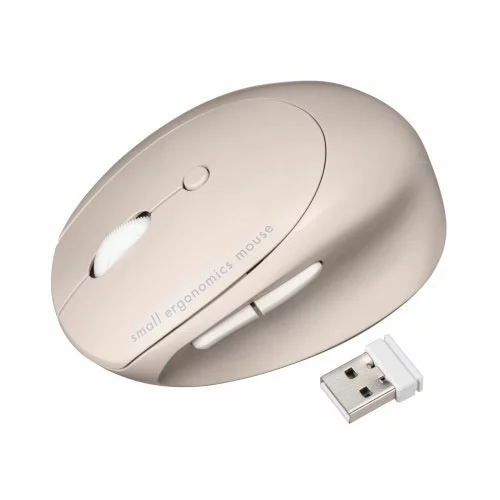 マウス PC パソコン スマホ アクセサリー 便利 グッズ 手首を楽にする小さな手にもピッタリな小型エルゴ FREERO ベージュ 人間工学形状で 手首への負担が少ないエルゴノミクスデザインのBluetooth+ワイヤレスのコンボマウスです