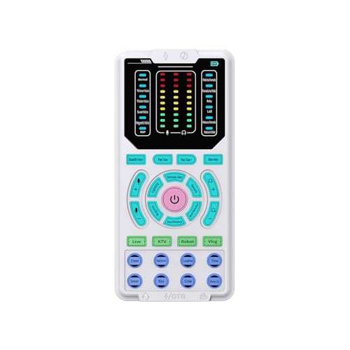 SMALLVAST ポータブルライブサウンドカードサウンドエフェクトマシン、ライブストリーミングオンラインゲーム音声ボイスチェンジャーカード用の16エフェクト付き
