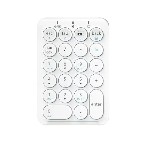 iClever テンキー Bluetooth ワイヤレス 数字 キーボード 3台までペアリング パンタグラフ式 超薄型 Tabキー付き ブルート