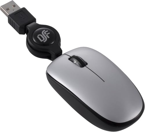 SUPER MALL マウス有線 巻き取り式USB 1600DPI 静音 USBマウス マルチペアリング 超小型 Mサイズ 4ボタン Windows/Pc対応(シルバー) HOCM0807Y