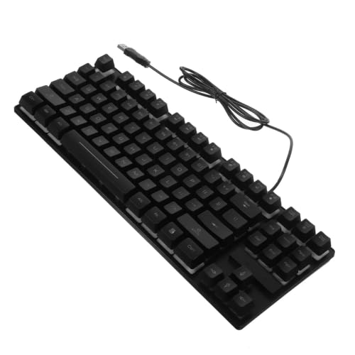 TOMETURE 黒色プラ製87キー防水設計コンパクトゲーミングキーボードバックライト付き12マルチメディアキー搭載ゲーム用快適操作 P2Y6DIF