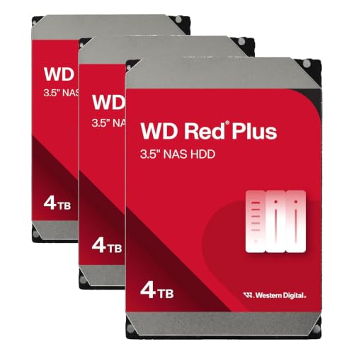 ウエスタンデジタル 【Amazon.co.jp限定】Western Digital ウエスタンデジタル WD RedPlus 内蔵HDD ハードディスク 4TB CMR 3.5inch SATA キャッシュ128MB 5400rpm NAS対応 WD40EFZZ-AJP エコパッケージ 【国内正規代理店品】 (× 3)