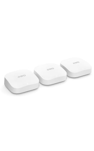 eero Amazon eero Pro 6E - メッシュwifi システム | Wi-Fi 6E | AXE5400 | 2.5Gbpsイーサネット | 最大wifi範囲560m² | 同時接続デバイス約100台 | 3ユニット