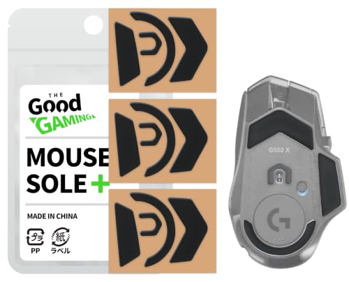 The Good Products 交換用 マウスソール Logicool G ロジクール G502 X PLUS (無線) / G502 X LIGHTSPEED (無線) 専用 [ PLUS シリーズ / 3枚セット / すべり 滑り 改善/マウスフィ―ト/ブラック ] - The Good Gaming PLUS-G502XWL