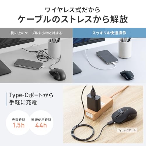 サンワダイレクト マウス 無線 Bluetooth 小型 5ボタン 静音 充電式 左右対称 【戻る・進む】 DPI切替 ワイヤレス レッド 400-MABS225R