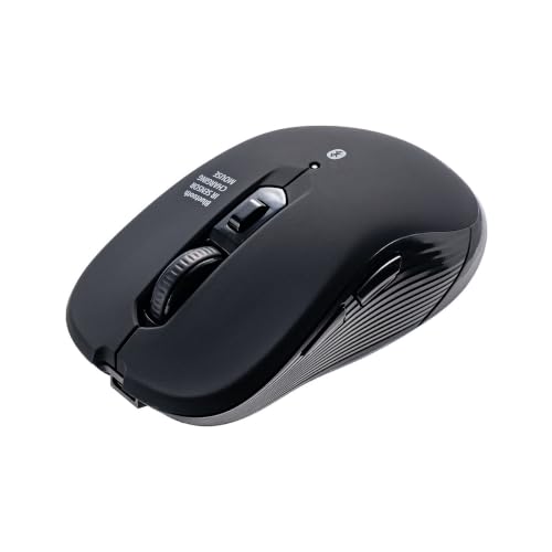 サンワダイレクト ワイヤレスマウス Bluetooth 無線 5ボタン 静音 充電式 左右対称 【戻る・進む】 DPI切替 ブラック 400-MABS224BK