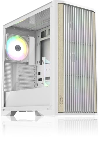 RAIJINTEK AGOS MAX-MS4 ホワイト ミッドタワー 4×140mm ARGBファン 強化ガラス 木目パネル 可動GPUブラケット Type-C E-ATX対応 0R20B00262