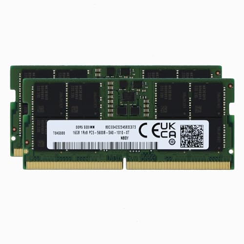 Adamanta ファクトリーオリジナル 32GB (2x16GB) MSI クロスヘア 17 HX D14V、D14VFKG、D14VGKGゲーミングノートパソコン DDR5 5600MHz PC5-44800 SODIMM 1Rx8 CL46 1.1v 262ピン ノートブック メモリ RAM アップグレード アダマンタ AM62SE12G64SA-WP