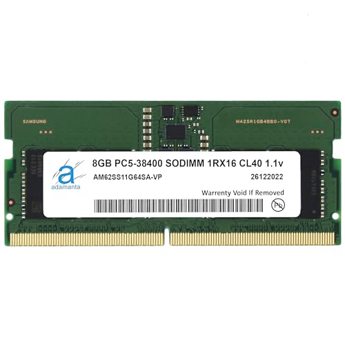 Adamanta 8GB (1x8GB) Gigabyte Aorus 17 XE5 DDR5 4800MHz PC5-38400 SODIMM 1Rx16 CL40 1.1v 262ピン ノートパソコン メモリモジュール アップグレード RAM AM62SS11G64-VP