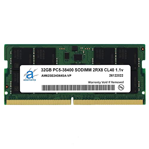 Adamanta 32GB (1x32GB) Gigabyte Aorus 15 YE5 DDR5 4800MHz PC5-38400 SODIMM 2Rx8 CL40 1.1v 262ピン ノートパソコン メモリモジュール アップグレード RAM AM62SE24G64-VP