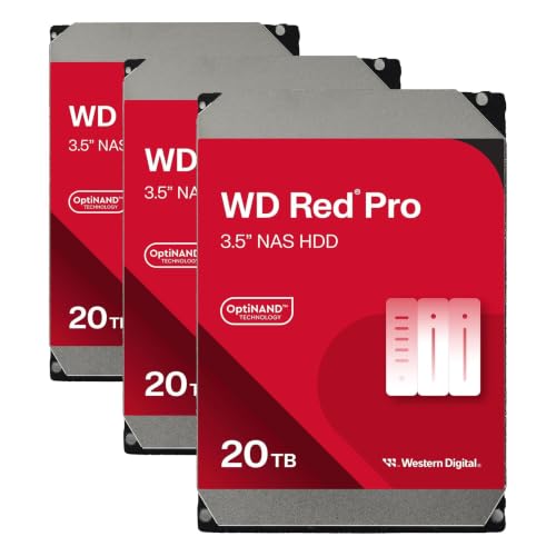 ウエスタンデジタル 【Amazon.co.jp限定】Western Digital ウエスタンデジタル WD Red Pro 内蔵 HDD ハードディスク 20TB CMR 3.5-inch SATA 7200rpm キャッシュ512MB NAS WD202KFGX-AJP エコパッケージ【国内正規取扱代理店】 (× 3)
