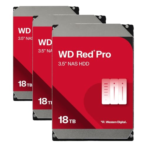 ウエスタンデジタル 【Amazon.co.jp限定】Western Digital ウエスタンデジタル WD Red Pro 内蔵 HDD ハードディスク 18TB CMR 3.5inch SATA 7200rpm キャッシュ512MB NAS WD181KFGX-AJP エコパッケージ 【国内正規代理店】 (× 3)