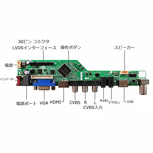 VSDISPLAY 15インチ 1024x768 高輝度 LCDディスプレイ LQ150X1LG96 HDMI VGA AV USB LCDコントローラー T.VSTLQ150X1LG96