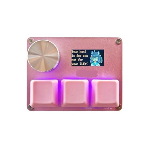 DorkTees キーボード ノブ付き OSUジオメトリダッシュラピッドトリガーホールスイッチ対応 磁気ピンクスイッチ スクリーンコピーペースト(ブラックOSU) DorkTees123