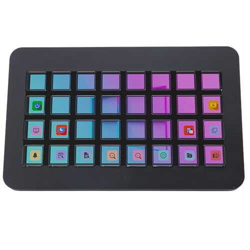 Jeffergarden 32キーLCDプログラマブルマクロキーボード ストリームコントロールデッキ ストリーミングデッキ コントロールパネル カスタマイズ可能な PCとMac対応 ビデオ編集ライブミング用 (黒) Jeg79jhtliu3-11