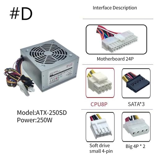 Peiiwdc ゲーミング電源 300SD 200SD 200W / 250W / 300W / 350W 耐久性コーティング電源コンピュータモジュール
