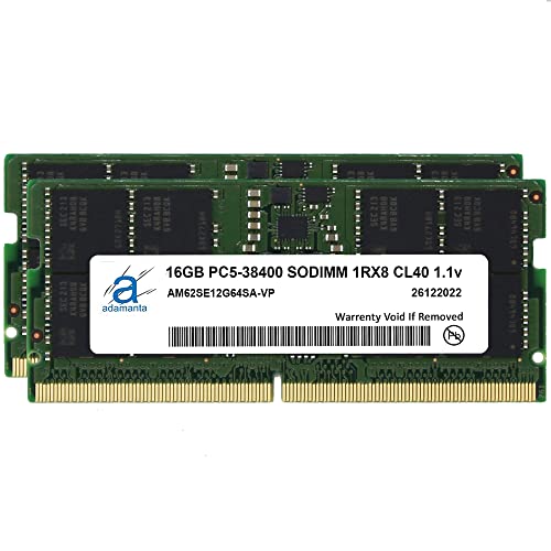 Adamanta 32GB (2x16GB) HP Omen 16t-k000 DDR5 4800MHz PC5-38400 SODIMM 1Rx8 CL40 1.1v 262ピン ノートパソコン メモリモジュール アップグレード RAM AM62SE12G64-VP