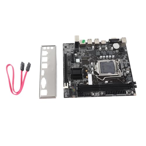 Baxnore デスクトップマザーボード H61 6 USB2.0 DDR3 M.2 NVMe NGFF 100Mbps LAN Micro ATX マザーボード LGA1155 ソケット I3 I5 I7 用 3 相電源および HD VGA 出力付き、ホームオフィスまたは DIY PC ビルダー用 Baxno2nm6ghvazx