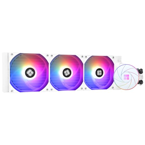 THERMALRIGHT Aqua Elite 360 ホワイト ARGB V4 液体CPUクーラー、360 AIO冷却列サイズ、S-FDBベアリング付き3x120mm PWMファン、AMD/AM4/AM5、Intel LGA1150/1151/1155/1156/1200/2011/1700/1700/1。 851 AE360 WHITE V4-D1