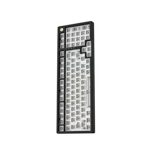 BaotyJie メカニカルキーボード アルミ筐体 指紋認証 ドッキングステーション 静音構造 多接続方式 バッテリー内蔵 人間工学設計 USB拡張 ポータブル PC作業に適用, Black 98 Hub