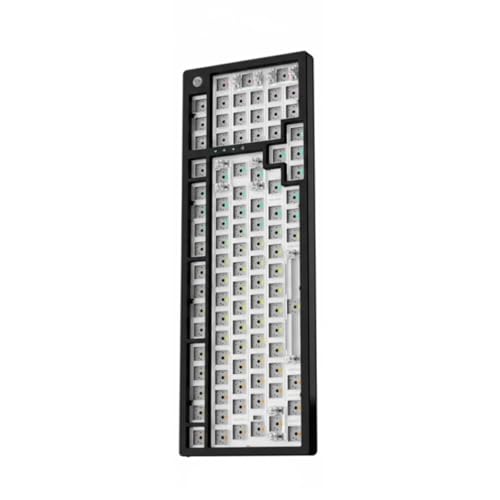 BaotyJie メカニカルキーボード アルミ筐体 指紋認証 ドッキングステーション 静音構造 多接続方式 バッテリー内蔵 人間工学設計 USB拡張 ポータブル PC作業に適用, Black 98 Fingerprint
