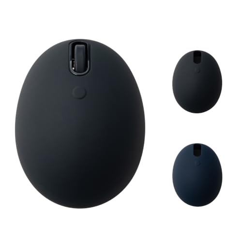 エレコム ワイヤレスマウス EGG MOUSE マウス 卵型マウス Bluetooth 静音 4ボタン 乾電池式 両手どちらでも使用可能 ソフトシェル付 ブラック M-EGG40BBXSSBK