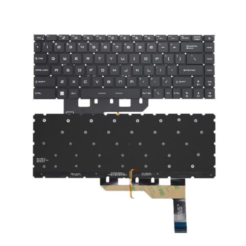 Zenfora USキーボード GE66 GS66 P66 GP66 Stealth MS 1541 MS 14C1 MS 16V1 MS 16V2 MS 14D3 MS 14D1 14DK 白色バックライト付き(Black Backlit US) Zenfora777