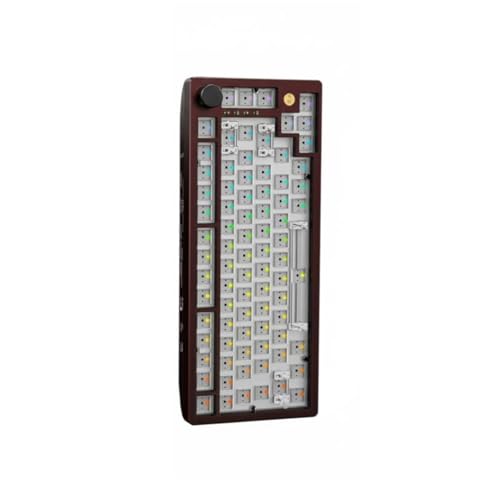 Hjdlhx メカニカルキーボード 6063アルミ筐体 4K出力ハブ 生体ログイン フォーム多層遮音 2.4GHz対応 USB接続対応 オフィスに適用, Burgundy