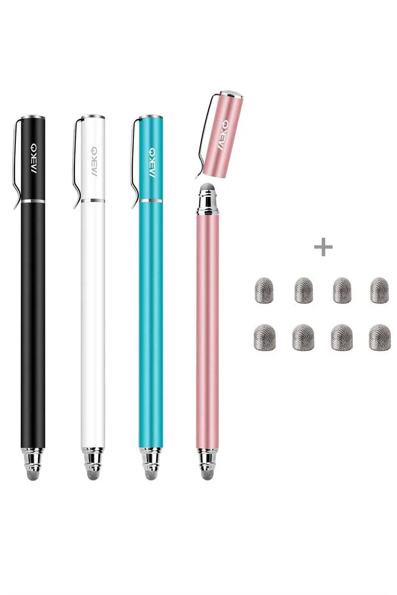 iPad スタイ ラスペン MEKO（第2世代）4本セットタッチペン スマホ i Phone iPad スタイ ラスペン Android スマートフォン タブレット用 ペン導電繊維ペン先 ブラック/ブルー/ホワイト/ローズゴールド