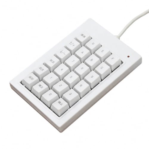 mocoly [mocoly]プログラマブルテンキー 24キー USB/PS2接続 3モード カスタムキー割り当て 白色マット DX-24A PS2 丸型テンキー