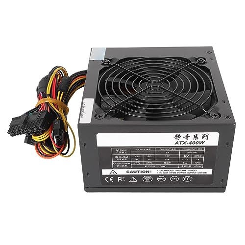 Hibeauty 400W 静音電源 安全保護機能付き 冷却システム搭載 デスクトップ用ATX電源 温度制御対応 過負荷保護 Hibearyk4mhzfxv