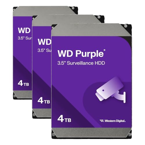 ウエスタンデジタル 【Amazon.co.jp限定】Western Digital ウエスタンデジタル WD Purple 監視用HDD ハードディスク 4TB CMR 3.5インチ SATA 6Gb/s AllFrameテクノロジー 最大64台カメラ対応 180TB/年 ワークロード 3年保証 WD44PURZ-AJP エコパッケージ 【国内正規代理店】 (× 3)