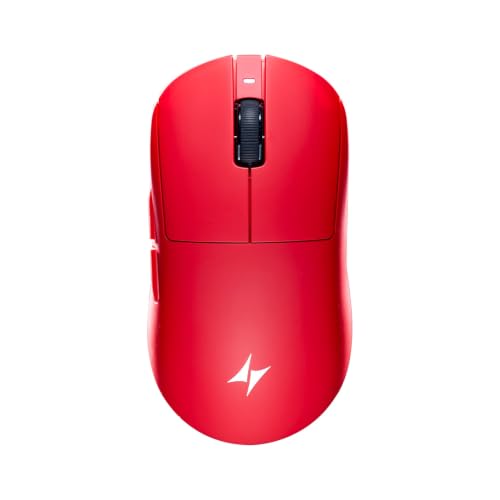 ATK 【国内正規品】ATK ワイヤレス ゲーミングマウス A9 Ultimate+ PAW3955 Maste センサー 50,000 DPI 軽量 55g 800時間連続使用可能 最新ナノコーティング採用 5個プログラムボタン Windows Mac 対応 レッド Dragonfly A9