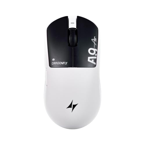 ATK 【国内正規品】ATK ワイヤレス ゲーミングマウス A9 Air+ PAW3955 Master センサー 50,000 DPI 軽量 47g 300時間連続使用可能 最新ナノコーティング採用 5個プログラムボタン Windows Mac 対応 シャドーホワイト Dragonfly A9