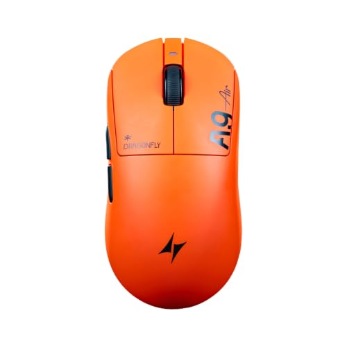 ATK 【国内正規品】ATK ワイヤレス ゲーミングマウス A9 Air+ PAW3955 Master センサー 50,000 DPI 軽量 47g 300時間連続使用可能 最新ナノコーティング採用 5個プログラムボタン Windows Mac 対応 オレンジ Dragonfly A9