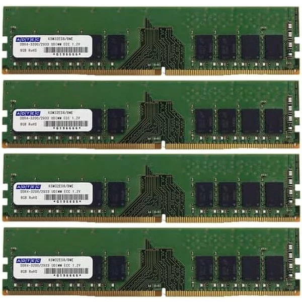 ADTEC DDR4-2933 UDIMM ECC 32GB (2Rx8)×4枚組 ADS2933D-E32GDB4 デスクトップ用 増設メモリ サーバー用 ワークステーション用 アドテック【納期要確認・キャンセル不可・北海道沖縄離島配送不可】 -お取り寄せ- 4946516092404-ds