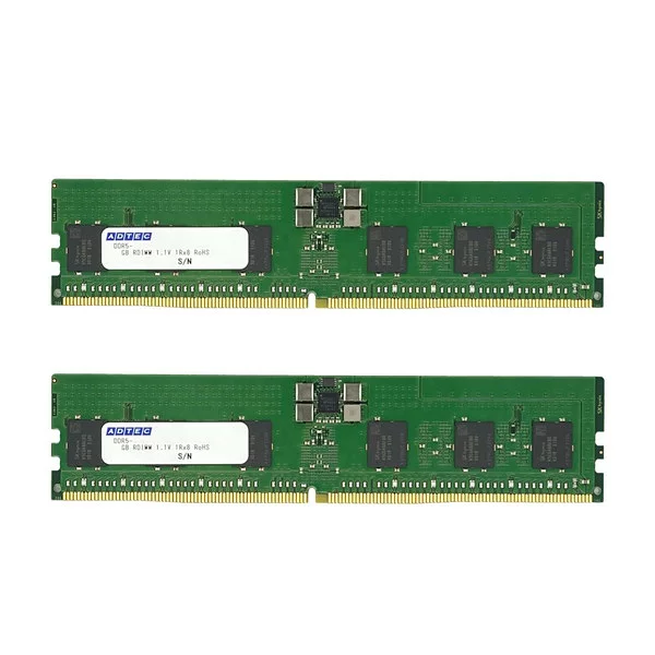 ADTEC DDR5-5600 RDIMM 80bit 64GB(2Rx4)×2枚組 ADS5600D-R64GDATW ECC Registered PC5-44800 増設メモリ サーバ用 ワークステーション用 6年保証 アドテック【納期要確認・キャンセル不可・北海道沖縄離島配送不可】 -お取り寄せ- 4946516103643-ds