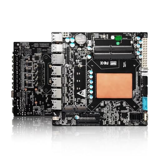 AIOPCWA NAS マザーボード 6ベイ Core i5-1135G7 4C 8T, Mini Itx Nas Motherboard Industrial, 4× I226V 2.5GbE LAN, 1×SFF-8643, PCIe×4, DP+HD+Type-C(4K@60Hz)三画面同時出力 DDR4 16GB RAM 256GB NVMe SSD AIO-NAS-I51135G7