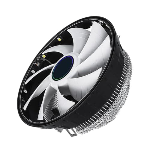 SKISUNO 夏の雰囲気を演出する白色アルミニウム製RGB CPU空冷クーラーで静音設計と高速放熱を実現し LGA775/115X対応のパイルアップデザインフィン構造搭載の高性能冷却ファン 091295D