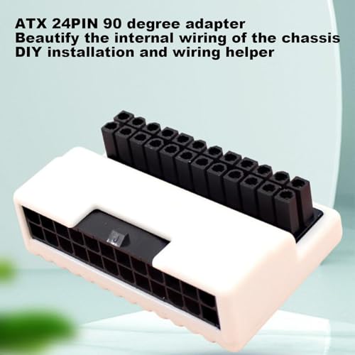 ATX メイン マザーボード アダプター、ATX マザーボード アダプター | ATX マザーボード ケーブル アダプター | ATX マザーボード 24P 電源 90 度回転回転コネクタ インストールアクセサリーホストラインの美化と仕上げケーブルアダプター、マザーボード用90度コネクタ付き24ピンマザーボード電源 RP1WLGOAI60QQ3LF71