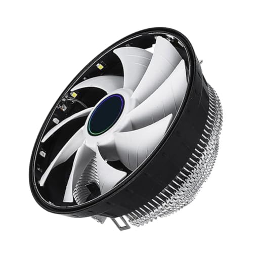 LEDMOMO 夏の雰囲気を楽しめる白色アルミニウム製CPUエアクーラー 低熱損失と高速放熱機能を備えたLGA775/115X対応の静音RGBファン搭載クーラー ZQ12019