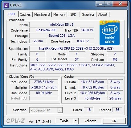 Intel Xeon E5-2699 v3