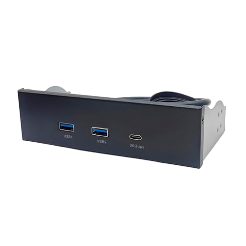 COOLHOOD PC デスクトップ用 5.25 インチ シャーシ接続 USB 拡張用の USB3.2 および Type C ポート付き 5.25 インチ ベイ用コンピュータ フロント パネル アダプタ
