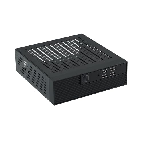 Mekalero ITX HTPC サーバーシャ​​ーシ、4 USB産業用制御コンピュータ付き、コンピュータ の熱放散用