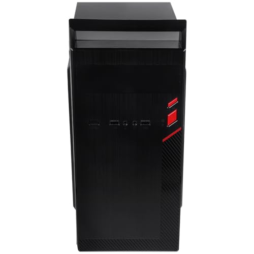 BUGUUYO SECC素材採用の改造されたコンピューターシャーシ コンピュータホストボックス ATXおよびマザーボード対応 特別設計DIYパソコンやオフィス使用に最適 USB2パネル搭載 黒色のビジネススタイル M2053E6