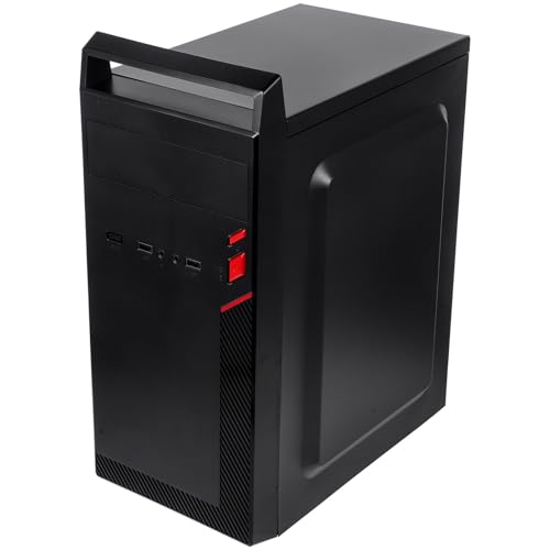 FUOYLOO 黒色SECC素材採用のビジネススタイルゲーミングコンピュータ ATXおよびマザーボード対応 USB2パネルオーディオマイク機能搭載 DIYパソコンやオフィス使用に最適な設計 O5SA257