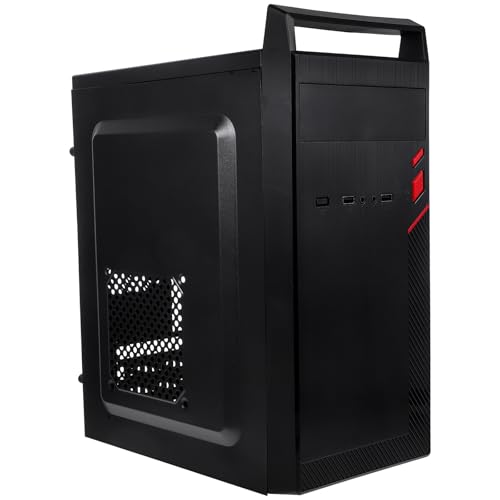 IDEANATEGRATE 金属製の 黒色 SECC素材採用 ATXマザーボード対応 精密加工済み USB2パネル付き オフィス使用やDIYコンピュータに最適なデスクトップ VZNHFP0