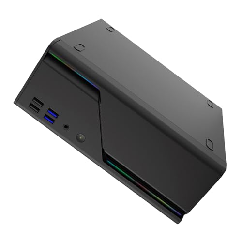 tegongse 薄型ミニチュア PC 金属シャーシ スチール構造 旅行に適した小さなデスク メディア センターまたは棚用 金属製ミニチュア