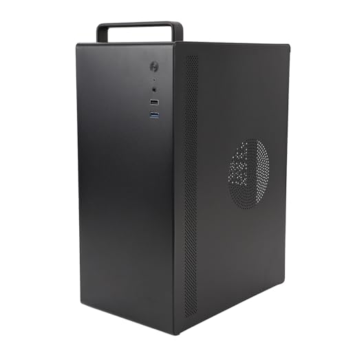 Acogedor マイクロATX ITX 、0.6mmフルブラックスチールプレートを備えたデスクトップ 、サポート140mm CPUクーラー、GPU 250mm